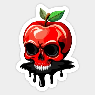 Skull Apple Poisoned Deadly spooky Fruit Sticker